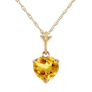 14K. SOLID GOLD NECKLACE WITH NATURAL CITRINE